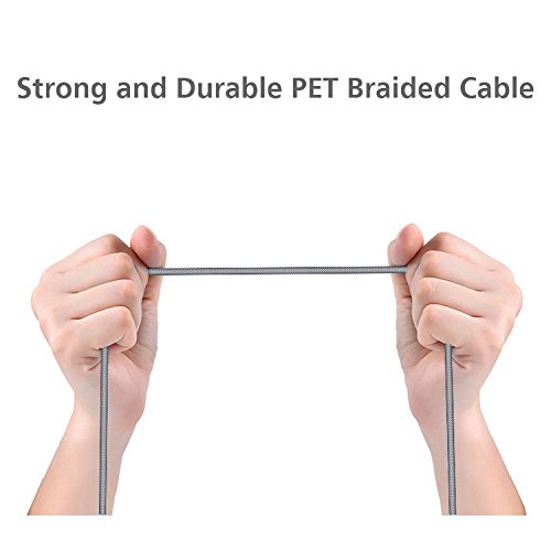 USB Typ C Kabel, MK PET Geflochtene Tangle-Free Hohe Geschwindigkeit USB-C auf USB-A Datenkabel Ladekabel für Neuen MacBook, ChromeBook Pixel, Nexus 6P / 5X und Andere Geräte mit Typ-C Steckverbinder (0.66ft / 0.2m, Schwarz) - 2