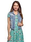Estilo de ropa: Casual oodji Ultra Mujer Chaleco Vaquero con Remaches, Azul, ES 40 / M