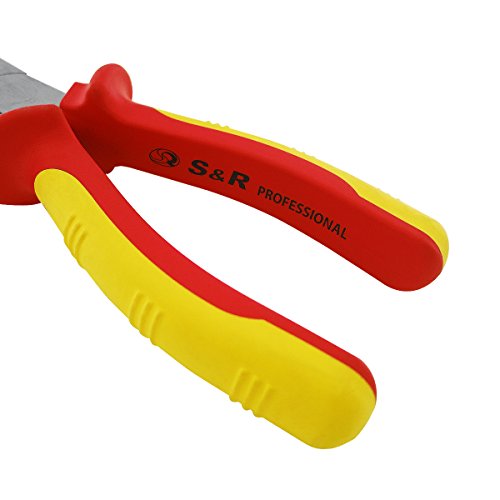 S&R VDE-Flachrundzange 200 mm Serie 1000V VDE-geprüft, Chrom-Vanadium Stahl, phosphatiert - 5