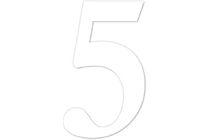 ISECUR Números adhesivos Nº 5 en color blanco, altura de 10 cm, autoadhesivo, número de casa, para pegar en exteriores, buzón, puerta, resistente a la intemperie, kfz_463_5