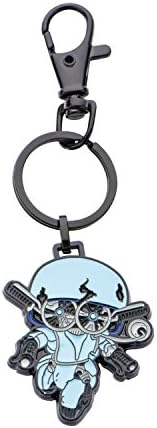 HasbroJewelry Unisex Adult Transformers The Last Knight Black IP & Base Metal Squeaks Key Chain, Black/Light Blue, One Size