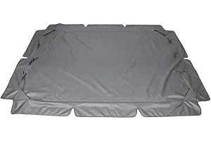 LIUMMRCY Swing Chair Canopy Replacement - 3 Seater Garden Seat Cover, Waterproof Rip Proof Hammock Cover (Grey, Large)