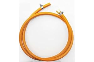 BRADAS Manguera de gas 1/4" lks, (1 lado con abrazadera), 1,5 m, 8 mm, para propano, butano, camping