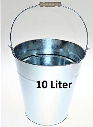 Zinkeimer Blecheimer Eimer verzinkt Pflanzkübel 10L Ascheeimer Deko