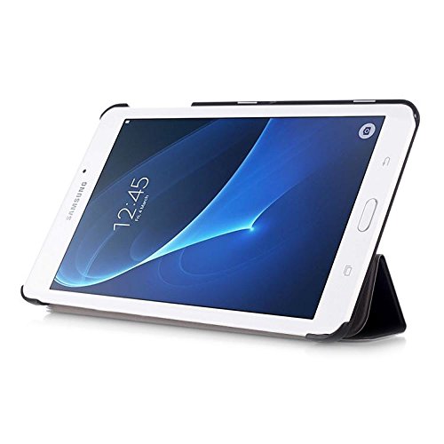 Samsung Galaxy Tab A SM-T280 Hülle Case – Ultra Slim Leder Tasche Hülle Skin Schutzhülle für Samsung Galaxy Tab A (2016) 17,8 cm (7 Zoll) SM-T280 A6 Case Cover (Schwarz) - 4