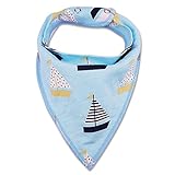 iZiv 4er Set Baby Bandana Geifer Lätzchen mit Justierbarem Druckknöpfen, Wasserdichte TPU Auskleidung für 0-2 Jahre - 2