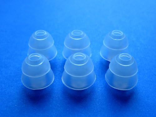 6 Small (S) Clear Double (2 Layer) Flange Earbuds Eartips Set for Shure E3c, E4c, E4G, E5c, I3C, i4c, SCL3, SCL4, SCL5 In-Ear Stereo Earphones Headset