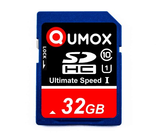 32GB QUMOX SD HC 32 GB SDHC Class 10 UHS-I Secure Digital Speicherkarte HighSpeed Write Speed 40MB/s read speed upto 80MB/s
