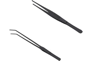 Hongoen 2 PCS Aquarium Pinzette Set, Gerade und Gebogen,Pinzette Lang,Lange Pinzette,Pinzette Aquarium,Reptilien Futterpinzette,Edelstahl Schützende Finger Pinzette für Reptilien, Wasserpflanze