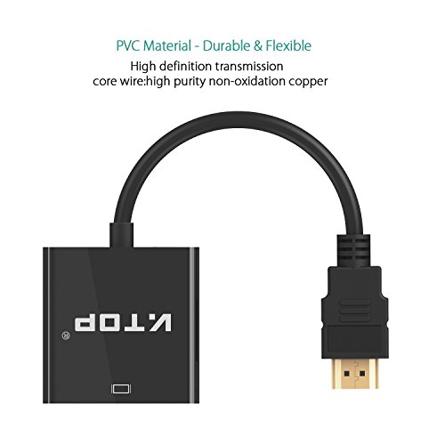 V.TOP HDMI auf VGA Kabel (1080p, Schwarz) - 5