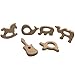 Produktbild Coskiss 6pcs Anhänger von Hand geschnitten aus Holz Elefant Kamel Gitarre Schildkröte Wal Trojanisches Pferd umweltfreundliche Holz-Baby-Beißring Buche natur Holzprodukt (6pcs)
