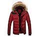 Produktbild Herren Warme Dick mit Kapuze ManteljackeCoat JacketWintermantel Kapuzenjacke Outdoorjacke Winterjacke Warm Mantel (L, Rot)