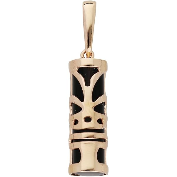 Pendentif Homme TIKI FORCE En Argent Sterling 925 & Onyx - Style Tribal - Sans Nickel - Neuf Avec étiquettes