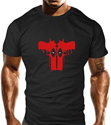 New Hand Guns Gym T-Shirt - Training Top - Sports - Bodybuilding Casual Loose Fit Top - Funny (L)
