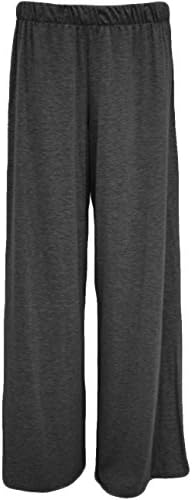 Xclusive Collection New Women's High Waist Wide Leg Trousers Flared Bottom Smooth Plain Trousers 40-58 - Grey - 20-22