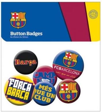 FC Barcelona Official Football Gift Button Badge Set - A Great Christmas / Birthday Gift Idea For Men And Boys