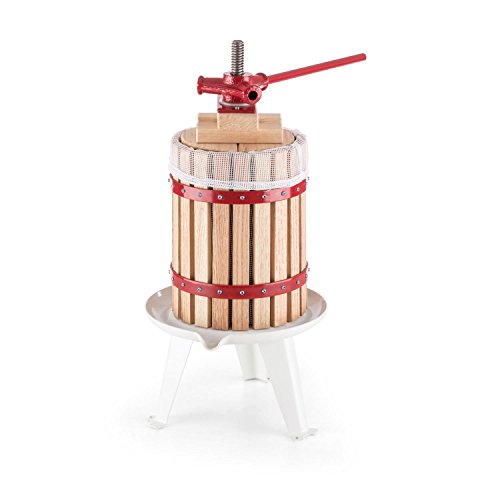 oneConcept Berrymore L Obstpresse Saftpresse Weinpresse 6l, mechanische Ratschenpresse, geringer Kraftaufwand durch Hebelwirkung (inkl. Trestersack, geschmacksneutral , Stahl & Holz Fertigung) Holz - 4