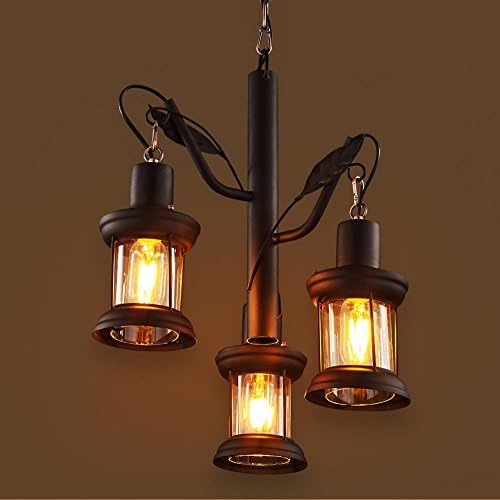 HJR-Pendant lights Industrial Wind Fugu Cantabile Cafe Restaurant Bar LOFT Iron 3 Pendant Lamp 350 * 1000mm A+