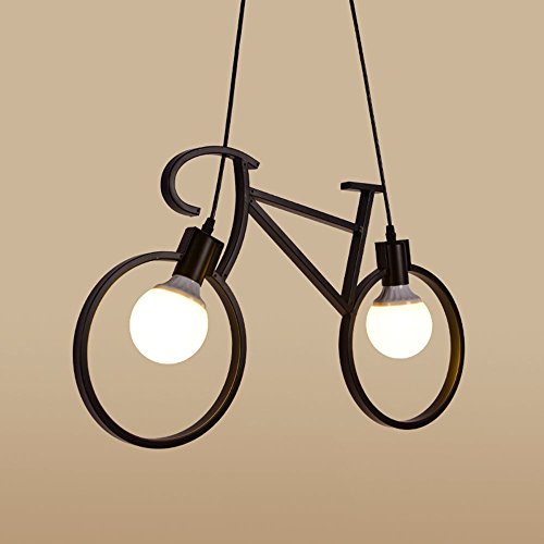 Preisvergleich Produktbild GZLOFT Pendelleuchte Deckenleuchte Hänge lampe Kronleuchtern Moderne kreative Kinderzimmer Esszimmer Schlafzimmer Bügeleisen Fahrrad Lampe schwarz weißes Licht