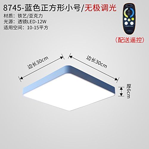 XMINL Modern Minimalist Rectangle Living Room, Bedroom Ceiling Light Creative Restaurant Study Nordic Light, Blue 30Cm Electrodeless Dimming