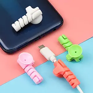 Finate 4pcs Charging Cable Protector for Phones Cable Holder Cover Cable Winder Clip for USB Charger Cord Set of 1