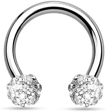 Kultpiercing Unisex    Stainless Steel     Crystal 