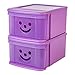 Produktbild IRIS, 2er-Set Stapelschubladen 'Smiley Kids Boxes', SSD-MD, Kunststoff, veilchenviolett, 36 x 28,5 x 18,5 cm