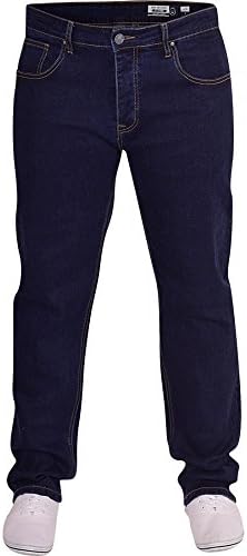 Duck and Cover Mens Original Durable Loose Relaxed Comfort Fit Ultra Flex Denim Jeans 40W 32L Dark Wash Blue