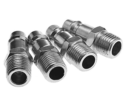 Micro Trader 4pcs 1/4"raccords connecteurs de coupleur rapide pour Tuayn Air comprime compresseur Male Raccord de tuyau d'air