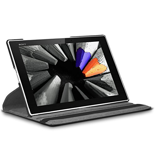 kwmobile Hülle für Sony Xperia Tablet Z2 – 360° Standfunktion Case Tablet Schutzhülle Kunstleder – Smart Cover Tabletcase Schwarz - 6