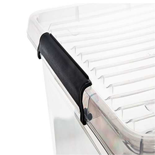 esto24® Aufbewahrungsbox mit Deckel und Rollen Größe: 60 Liter Ideal für Büro, Kinderzimmer, Küche & Werkstatt - 5