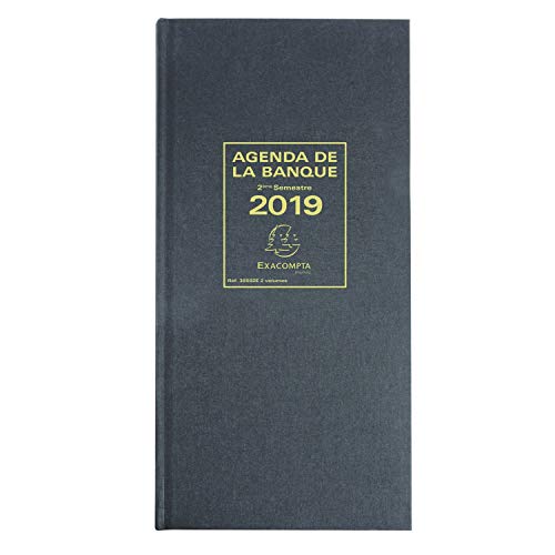 Download Exacompta 38582E Agenda Civil du Banquier Long 2 Volumes 34 x 16 cm Noir Jan à Déc Année 2019