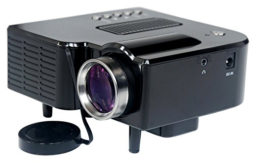 DOHAOOE MP100 Mini Proyector de V&iacute;deo LED Port&aacute;til con Altavoces Multimedia HDMI, USB, VGA y AV 1080p y Soporte