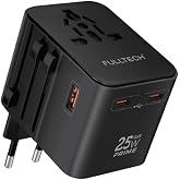 Universal Seyahat Adapt&ouml;r&uuml;, 25W GaN Hızlı Şarj, 2x USB-C + 1x USB-A, Universal Travel Adapter, Priz D&ouml;n&uuml;şt&uuml;r&uuml;c&uuml;, 200+ &Uuml;lke Uy