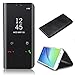 Produktbild Smart Spiegel + PC Hülle für Samsung Galaxy A3 2017 A320, CrazyLemon Ultra Dünn Leicht PU Leder Folio Flip Schutzhülle mit Intelligent Galvanisiert Klar Aussicht Spiegel Automatischer Schlaf Aufwachen Funktion Handyhülle für Galaxy A3 2017 - Schwarz