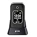 Price comparison product image [HOLIDAY SPECIAL] JETHRO [SC220EU] GSM Quad-band Unlocked, Flip Dual LCD w/Big Button, Seniors Cell Phone, CE Certified, Easy and simple to Use, Programmable Emergency SOS Button