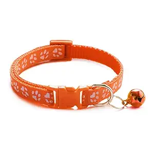 Litvibes Cat Collar with Bell,Kitten and Small Dogs Soft Adjustable Collar,Safe,Breakaway for Cats and Puppies - Orange