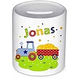 Spardose, Traktor, mit Namen, für Kinder, Geschenk, Geschenk Taufe, Sparschwein, Geldgeschenke,