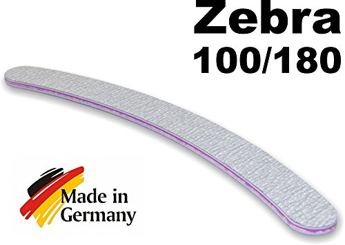 10 Stück Profi Zebrafeile gebogen 100/180 – Bananenfeile Nagelfeile Profifeile zebra - 3