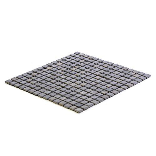 DIVERO Marmor Naturstein-Mosaik Fliesen für Wand Boden quadratisch grau 11 Matten 30 x 30cm je 15 x 15 Steine - 2