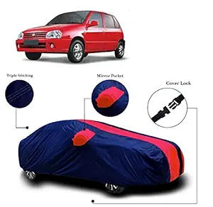 AutoPrime Maruti Suzuki Zen WaterResistant Car Cover All Weather Windproof UV Protection Outdoor Indoor with Mirror Pocket (Red Dual)