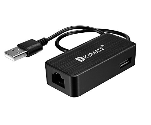 Digimate® USB 2.0 zu Ethernet Adapter | 1x RJ45 10/100 Gigabit Ethernet LAN Netzwerk Adapter | 2x USB-Anschluss | für Mac, iMac, MacBook Pro Air, Ultrabooks, Laptops, Tablet PCs