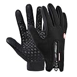Cycling Gloves, Funnasting Winter Autumn Adjustable Waterproof Touchscreen Gloves Windproof Thermal Gloves Altura Gloves with Non-Slip Full Finger for Cycling, Driving, Running, Fishing