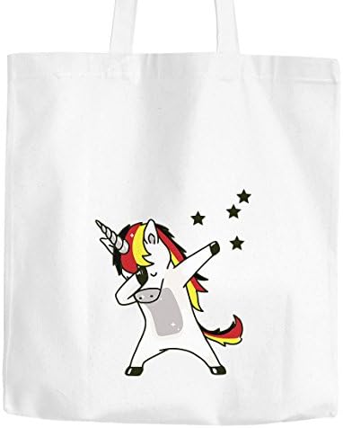 Jute Bag Football World Championship Dancing Unicorn DAB Dabbing Unicorn Dabcorn Moon Works®, White, One size
