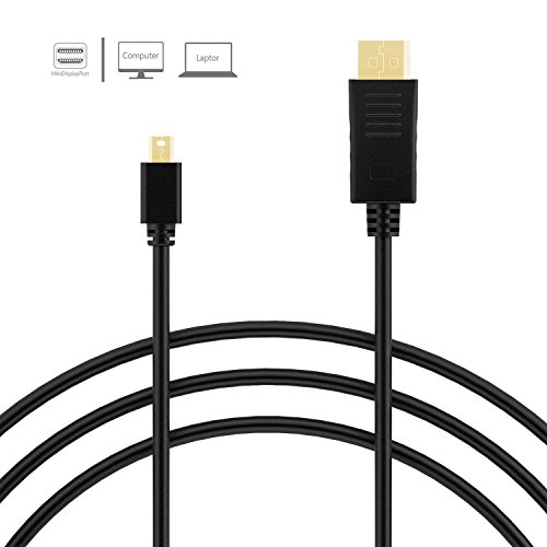 Mini DP auf DP Kabel, TechRise 2-Meter Vergoldet Mini Displayport auf Displayport Kabel Konverter Adapter V1.2,4K Resolution Unterstützte - 5