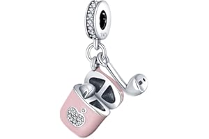 Pandach Charms Abalorios Colgante de Cuentas Plata de Ley 925 con Circonita Cúbica 5A Compatible con Europeo Pulsera Collar,Charms de Para Niña Mujer