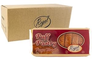 REGAL FOOD PRODUCTS BRINGING FOOD TO LIFE Regal Food Sweet Puff Pastry Fingers Bulk Pack- Flaky Puff Pastry - Bulk Buy case of 12 - Freshly Baked - On The Go Snack - Buttery Puff -Sweet Puff Pastry