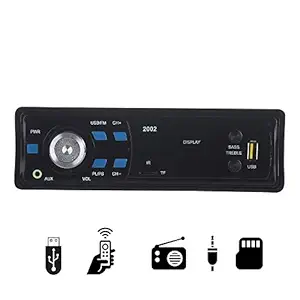 Gadget Deals 2002 Single Din USB Fm Aux Mmc with 3.5mm Aux Cable Car Stereo System Music Player (Black)