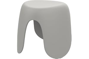 SHIMOYAMA Children's Stool, 25 cm High Footstool for Children and Adults, Plastic Stool, Small Seat, Holds up to 100 kg for Daily Use at Home, Grey