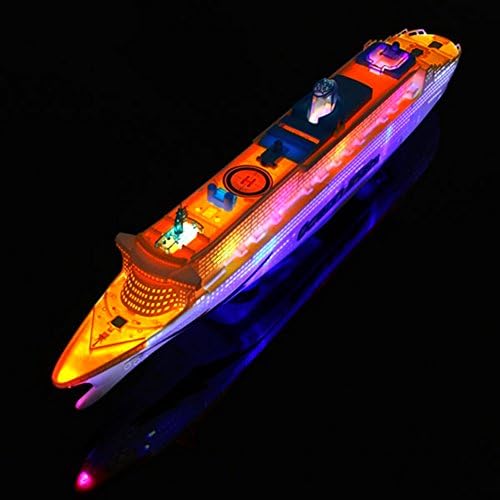 Ocean Liner Cruise Ship Boat- Electric Toy Flashing LED lights sounds kids Blue+Yellow